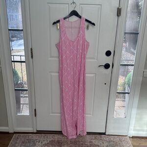 MAHI GOLD Pink Geometric Maxi Dress